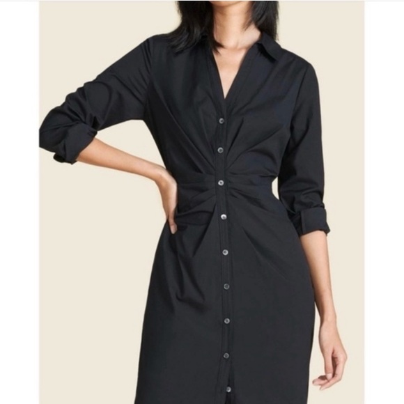 Veronica Beard - NWT- Cita Dress - Long Black Rouched -2 - Picture 6 of 12